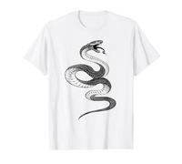 Snake Serpent Coil Strike Tatouage de Reptile venimeux Noir T-Shirt Graphique avec Valeur