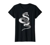 Snake Serpent Coil Strike Tatouage de Reptile venimeux Noir T-Shirt Graphique avec Valeur