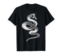 Snake Serpent Coil Strike Tatouage de Reptile venimeux Noir T-Shirt Graphique avec Valeur
