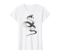 Snake Serpent Coil Strike Tatouage de Reptile venimeux Noir T-Shirt Graphique avec Valeur