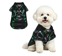 Snake Skull Deadly M Chemise hawaïenne pour petits chiens - Tenue d'été mignonne pour la plage pour chiot, vêtements doux et respirants avec boutons