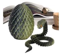 Snake Toy - Polylactic Acid, Standard Size Snake Egg 3D Articulated Toy | Glow-in-The-Dark Interactive Design, Fidget Animal Toys For Kids, Teens, Collectors, Gift Giving, Sensory Play