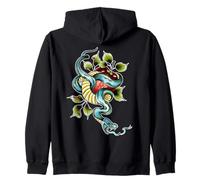 Snake x Apple x Garden of Eden x Adam & Eve Néo-Traditionnel Sweat à Capuche