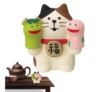 Snake-year Fortune Cat Figurine - Resin Decorative Maneki-neko, Sturdy Auspicious Animal Ornament, Multipurpose fengShuiluckyCat | Holiday and Chinese New Year Sculpture for Home Entry, Living Area