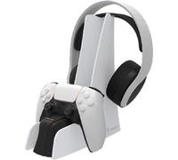 snakebyte DUAL CHARGE & HEADSET STAND 5 - blanc - Station de charge pour PlayStation 5 DualSense Controller & Wireless Headsets