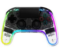 Snakebyte GAMEPAD RGB 4 - manette sans fil transparente pour PlayStation 4, éclairage RGB réglable, batterie puissante, touches supplémentaires assignables
