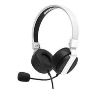 Casque PC Snakebyte Micro casque Gaming filaire - Ultra confortable écouteurs rembourrés - 40mm - Câble 1.2m - Blanc et noir