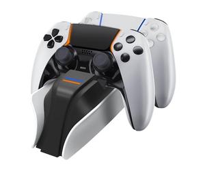 Snakebyte PS5 Twin:Charge 5 - PlayStation 5 Charging Station for DualSense Controller, Charger kit for 2 Wireless Controllers Including Type-C Cable, LED Charge Status Display, PS5 Design, White