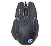 snakebyte S04 gaming mouse (PC) - Souris de jeu FC Schalke 04 LED sous licence officielle pour PC, haute précision, vitesse, capteur optique jusqu'à 2400 DPI, surface de glissement à faible frottement