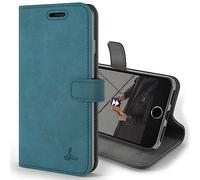 Snakehive Vintage Wallet for Apple iPhone SE 2022/ iPhone SE 2020 || Real Leather Wallet Phone Case || Genuine Leather with Viewing Stand & 3 Card Holder || Flip Folio Cover with Card Slot (Teal)
