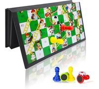 Snakes and Ladders,Jeu Serpents et Échelles Traditionnel,Jouet Traditionnel pour et Adultes Adapté aux Voyages Fêtes Réunions Familiales et Activités de Plein Air