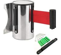 SnamicE Barrière de File d'attente, Ruban Rouge rétractable à Fixation Murale, Corde de contrôle des foules, 500 cm, résistante à l'usure, Rouge - 5 m,Red-5M