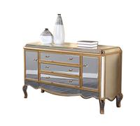 SnamicE Buffet classique nordique en verre miroir meubles décoration foyer salon entrée buffet M : 140 x 35 x 80 cm