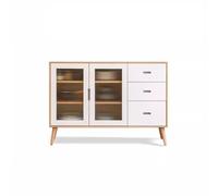 SnamicE Buffet en bois massif - Armoire de rangement moderne et minimaliste - Armoire à vin - Meuble à thé - Meuble de rangement - Buffet buffet