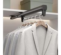 SnamicE Cintre de Garde-Robe avec Rail Coulissant, Tringle de Valet pour Placard, Porte-Pantalons rétractable antidérapant, Charge 25 kg, Tringle de Placard coulissante, 36 cm/,36cm/14.1in
