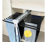 SnamicE Cintres à Pantalons coulissants, 3 Styles, cintres à Pantalons rétractables Suspendus, Tringle à vêtements avec Bras 10/11/22, Rails coulissants Extensibles à Double am,Black-58.5x39.5cm