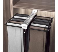 SnamicE Cintres à Pantalons Extensibles, 2 Styles, Tringle à Pantalons Extensible, 10/22 Bras, Cintre Extensible avec Double Rail de Guidage Silencieux, Noir - 60 x 46 cm,Black-60x46cm