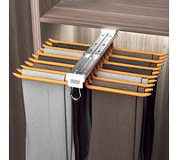 SnamicE Cintres à Pantalons Extensibles, 2 Styles, Tringle à Pantalons Extensible, 10/22 Bras, Cintre Extensible avec Double Rail de Guidage Silencieux, Orange - 60 x 46 cm,Orange-60x46cm