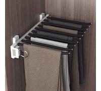 SnamicE Cintres à Pantalons Extensibles, 2 Styles, Tringle à Pantalons Extensible, Bras 10/22, Cintre Extensible avec Double Rail de Guidage Silencieux, Noir - 31,5 x 46,2 cm,Black-31.5x46.2cm