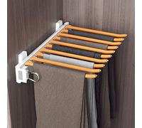 SnamicE Cintres à Pantalons Extensibles, 2 Styles, Tringle à Pantalons Extensible, Bras 10/22, Cintre Extensible pour Placard, Double Rail de Guidage Silencieux, Marron - 31,5,Brown-31.5x46.2cm