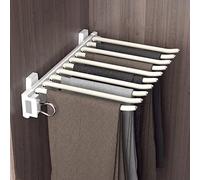 SnamicE Cintres à Pantalons Extensibles, 2 Styles, Tringle à Pantalons Extensible, Bras 10/22, Cintre Extensible pour Placard, Rails de Guidage Silencieux Doubles, Blanc cassé,Off-white-31.5x46.2cm