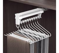 SnamicE Cintres à Pantalons Extensibles et coulissants, cintres coulissants pour penderie, Barre de Suspension réglable en métal, Double roulement à Billes à Montage supérieur,White-26cm/10in