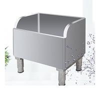SnamicE Évier de Lavage de Sol en Acier Inoxydable 304 - cuve de 30 cm de Profondeur - Évier Utilitaire Commercial pour Restaurants et garages - Évacuation Facile des eaux u,Silver-45x41x60cm