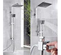 SnamicE Kits de douche, ensemble de douche à effet pluie relevable pour salle de bain, tuyau de douche mural avec douchette à main, robinet mitigeur
