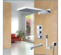 SnamicE Kits de douche, ensemble de robinets de douche de salle de bain 55,9 cm, pommeau de douche cascade à 3 voies, robinet mitigeur de salle de bain