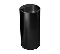 SnamicE Lavabo sur Colonne cylindrique en Acier Inoxydable Noir, lavabo sur Colonne sur Pied avec bonde escamotable et Tuyau d'évacuation, Robinet en Option, 1,1