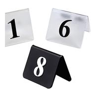 SnamicE Numéros de Table 1-25/50/100, Plaque de Bureau, Transparente, en Acrylique Noir givré, numéro de Table pouvant être utilisé dans Les Restaurants, Les Bars, Les fêtes, Les ma,