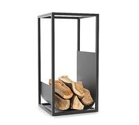 SnamicE Porte-bûches pour Petits espaces intérieurs et extérieurs - Support Robuste et Moderne pour Ranger Le Bois sur Une terrasse ou Un Patio - Organisateur de bûches,Black