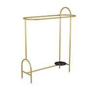 SnamicE Présentoir créatif, Portant à vêtements à Double Barre avec étagère de Rangement en marbre, étagère à vêtements autoportante pour Manteaux, Chemises et Robes d,