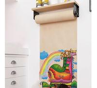 SnamicE Présentoir Mural pour Rouleaux de Papier Kraft, Distributeur de Papier Kraft avec Support Mural et Coupe-Papier, idéal pour Les listes de tâches, Les Bureaux et Les,One Color-40cm/15.7in Wide