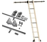 SnamicE Rail Rond de 90 cm à 600 cm pour échelle Mobile, kit de quincaillerie pour échelle coulissante avec roulettes de Sol, kit de Rail de 600 cm et kit de Rail de 100 c,3.3ft/100cm Track Kit