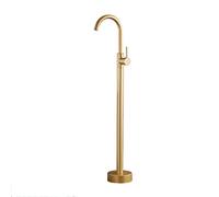 SnamicE Robinet de Baignoire sur Pied Tout cuivre Style rétro, Bec pivotant à 360°, mitigeur Eau Chaude/Eau Froide à poignée Unique, Compatible Douche sur Pied, perforé, sans Perfo,C-No Perforated