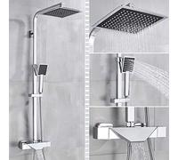 SnamicE Robinet de salle de bain avec pommeau de douche thermostatique à fixation murale pour baignoire et douche