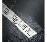 SnamicE Système de gouttière à Angle Droit avec Grille en Acier Inoxydable, kit de Drainage en Forme de L/Droite pour Cour/Quartier/Bordure, 100 x 15 x 4 cm (L x l x H),(Wxlxh)-100x15x4cm