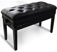 SnamicE Tabouret de Piano, Banc de Piano, Tabouret de Coiffeuse, Banc de Piano Duo de Luxe, tabourets de Clavier, Tabouret de Piano en Bois Massif avec Compartiment de rangem,