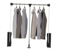 SnamicE Tringle de penderie rétractable, Cintre Extensible, Rail de penderie relevable et Rabattable, capacité de Charge réglable de 35 kg pour Armoire, vestiaire, 83-115 cm,83-115cm