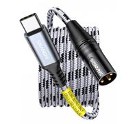 SNANSHI Câble USB C vers XLR de 1,8 m, câble de sortie USB de type C vers XLR mâle pour amplificateur, haut-parleur, console de mixage, etc