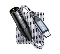 SNANSHI Câble USB C vers XLR de 1,8 m, câble de sortie USB de type C vers XLR mâle pour amplificateur, haut-parleur, console de mixage, etc. (ne convient pas pour l'enregistrement)