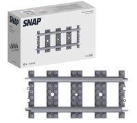 SNAP 10050 Lot de 32 rails droits pour trains, système de voie de la série Train, blocs de construction compatibles, cadeau de bricolage pour adultes et enfants dans le modélisme et le modélisme