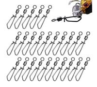 Snap et Clips de Pêche - Connecteurs de Poisson Fluides, 25pcs Agrafes à Libération Rapide avec Rotation à 360° | Clips de Connecteur de Pêche Flexibles et Fluides pour Leurres, Accessoires de Tackle