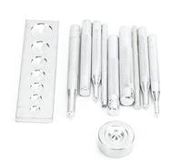 Snap Fastener Outil D'installation Presse À Main Poinçon Ensemble DIY Artisanat Cuir Portable En Acier Inoxydable Durable 7-en-1 Base Ronde Perforateur