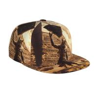 Snapback Chapeaux pour hommes - Egyptian Cat Pharaoh Magic Flat Bill Brim Hat pour homme Casquette de baseball réglable Noir