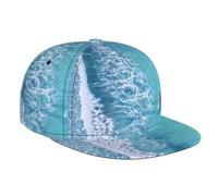 Snapback Chapeaux pour hommes et femmes - Waves and Boats on The Beach Flat Bill Brim Hat pour hommes casquette de baseball réglable noir