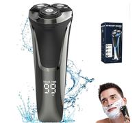 Snapbuy Electric Razor, Snapbuy Electric Razor 4d Rotary, rasoir électrique pour homme Wet & Dry métallisé, Rasoir Électrique pour Homme Rasoir à Têtes Rotatives avec Tondeuse Barbe de Précision