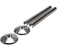SnapFit Lot de 2 cache-tuyaux de radiateur chromés 200 mm de long pour tuyau de chauffage central de 15 mm