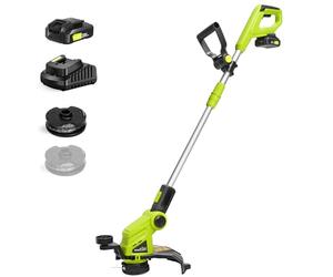 SnapFresh Coupe-Bordures Taille Dresse-Bordures à Fil Diam. de Coupe 30,5 cm Électrique 20V Débroussailleuse sans Fil avec Batterie, 2 Bobines de Fil 2mm x 4,5m, Tube Télescopique, Poignée Réglable
